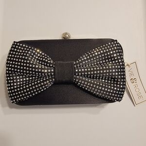 NWT Vie & Rose Satin Clutch with Bow